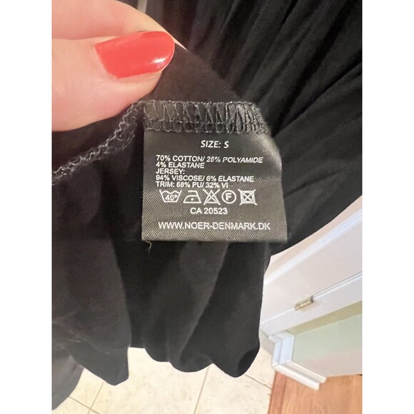 Denmark NOR Dress Womens S midi modest jersey Knit ruched minimalist whimsigoth - Picture 4 of 6